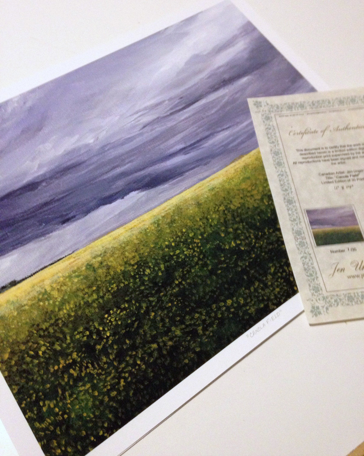 Original- Canola Field by Jen Unger 11 inches by 14 inches, Prairie buy Scene, (SKU-ART-0018)